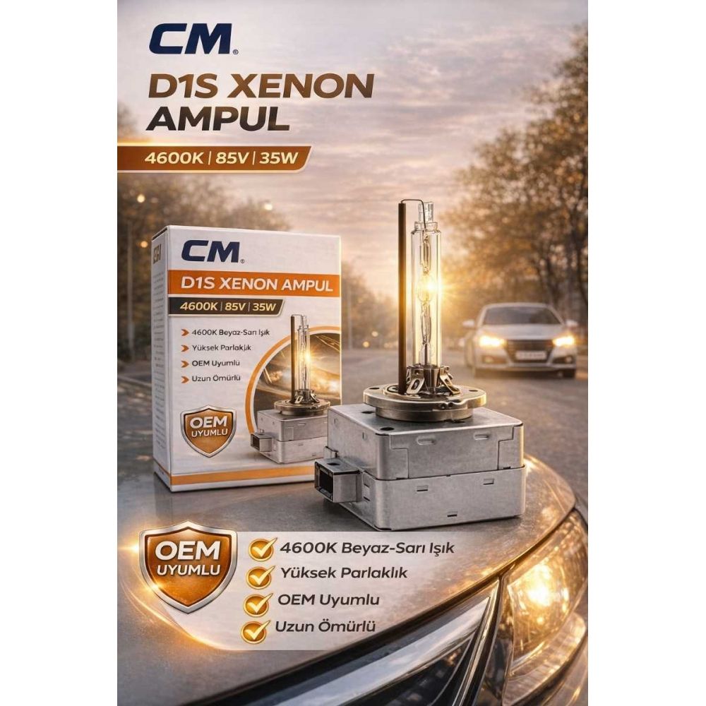 CM D1S Xenon Ampul 4600K 85V 35W – OEM Uyumlu HID Far Ampulü