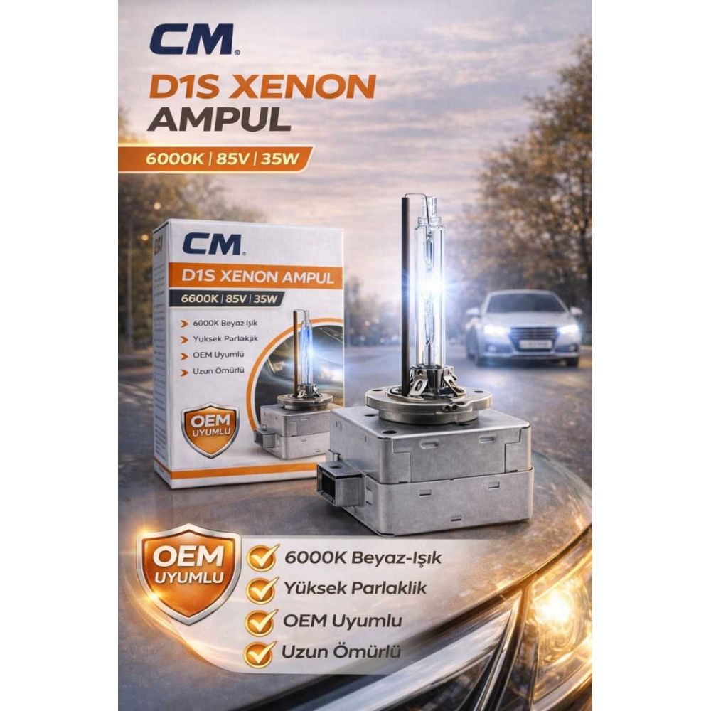 CM D1S Xenon Ampul 6000K 85V 35W – OEM Uyumlu HID Far Ampulü