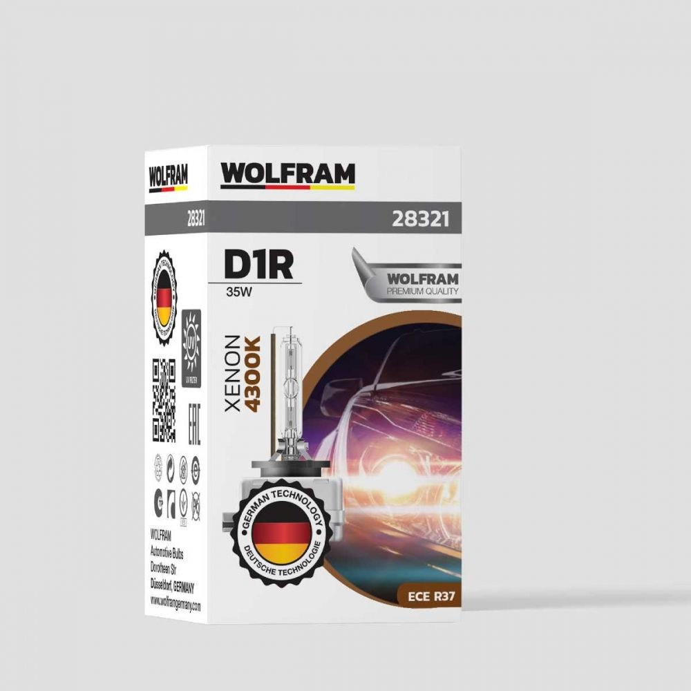 Wolfram 12V D1R 35W Xenon Ampul 4300K Kahve Çubuk – OEM Uyumlu Yüksek Performans Far Ampulü